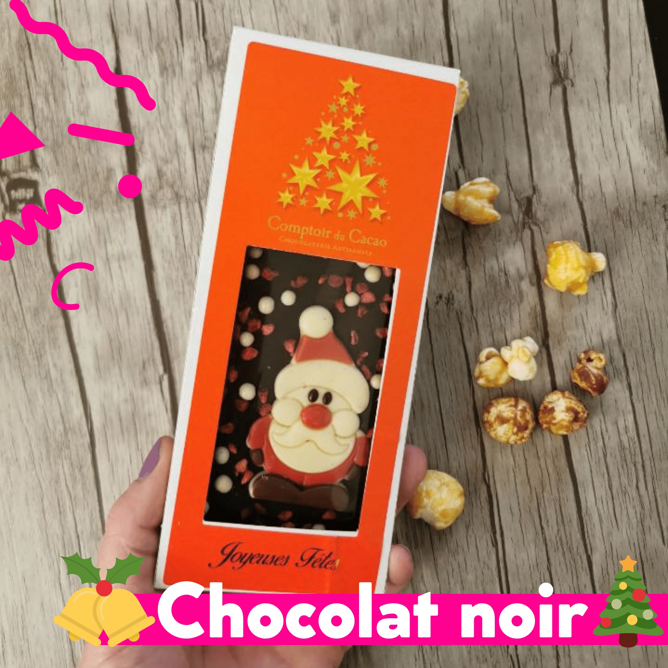 Tablette chocolat noir de Noël