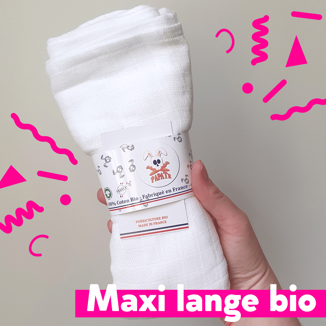 Maxi lange en coton bio tout doux - Blanc
