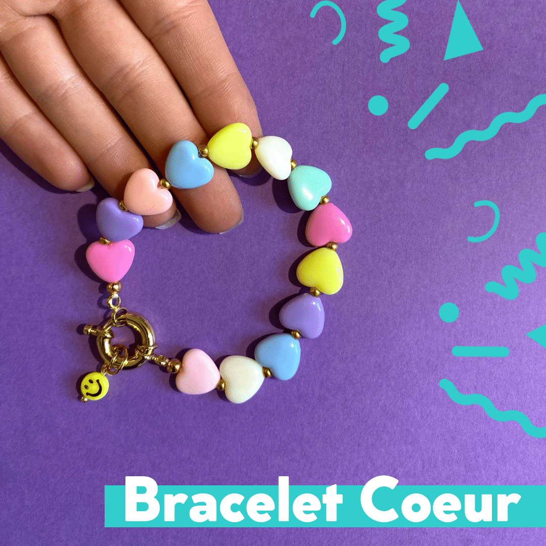 Bracelet pop cœurs coloré